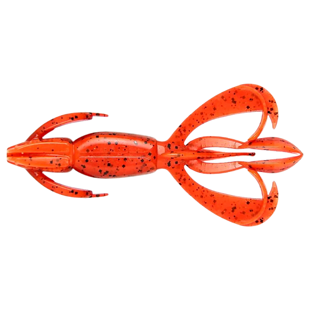 Keitech Crazy Flapper Jigi 3.6" Delta Craw alapuolelta, pää vasemmalla