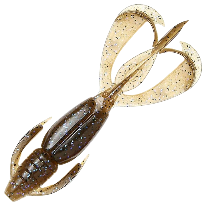 Keitech Crazy Flapper Jigi 3.6", väri Electric Brown Craw: ruskea selkä ja sinertävä vatsa