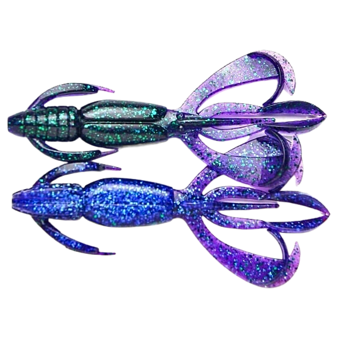 Keitech Crazy Flapper Jigi 3.6" Electric Junebug ylä- ja alapuolelta