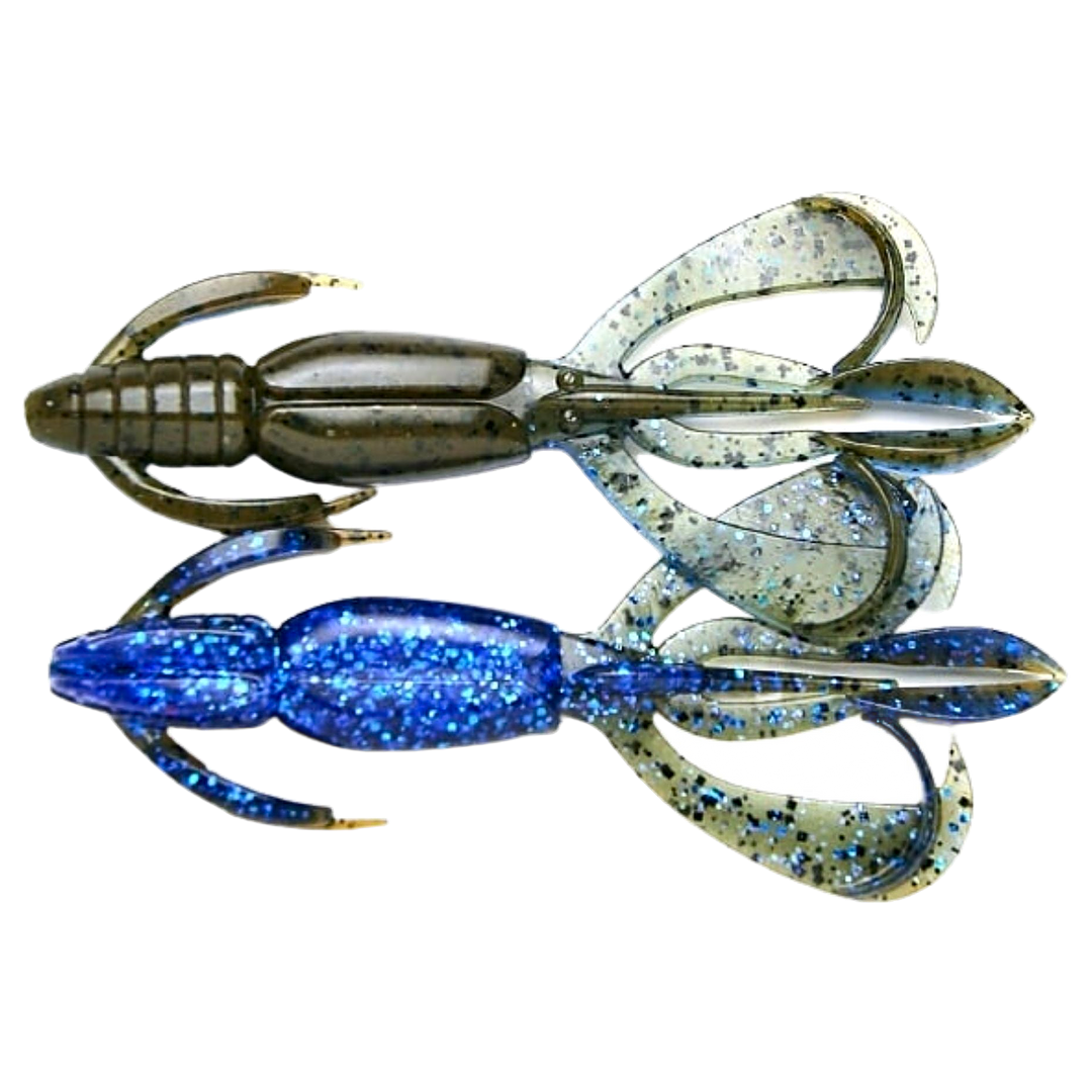 Keitech Crazy Flapper Jigi 3.6" Okeechobee Craw ylä- ja alapuolelta