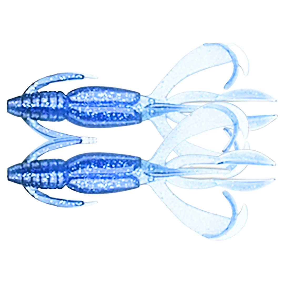 Keitech Crazy Flapper Jigi 3.6" Sapphire Blue ylä- ja alapuolelta