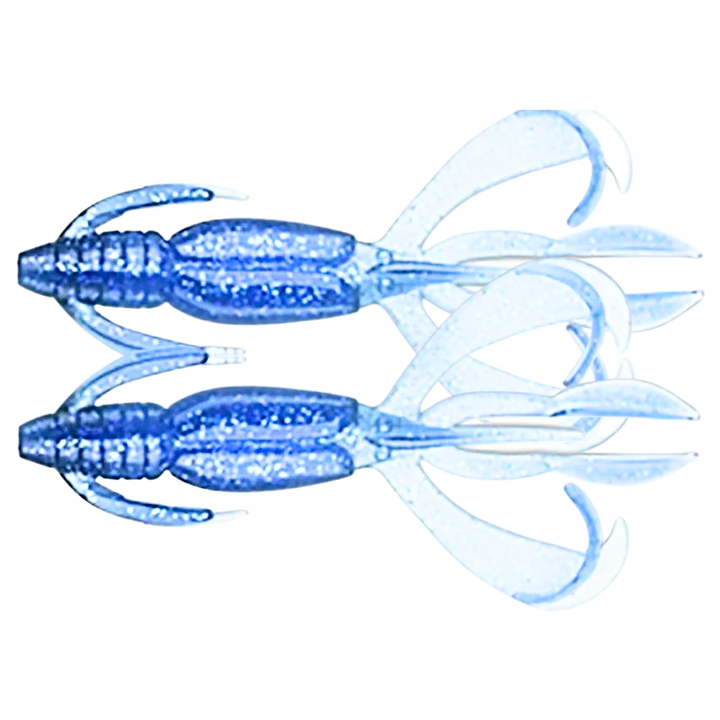 Keitech Crazy Flapper Jigi 3.6" Sapphire Blue ylä- ja alapuolelta