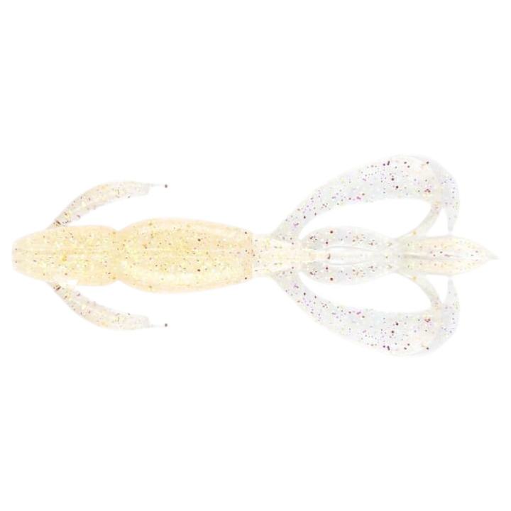 Keitech Crazy Flapper Jigi 4.4" Crystal Flash yläpuolelta, pää vasemmalla