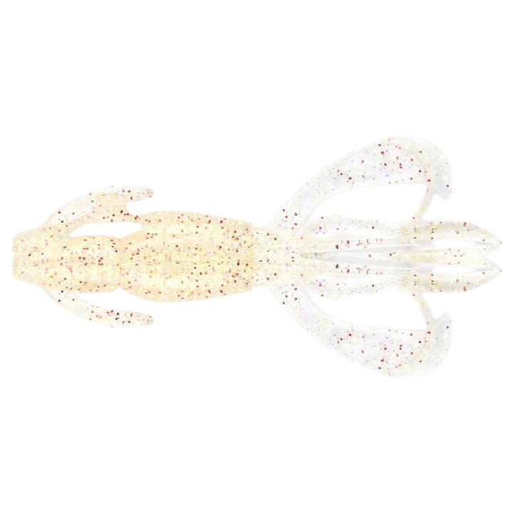 Keitech Crazy Flapper Jigi 4.4" Crystal Flash alapuolelta, pää vasemmalla