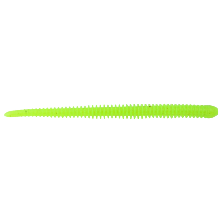 Keitech Easy Shaker Jigi 2.5" Clear Chartreuse Glow sivulta, pää oikealla