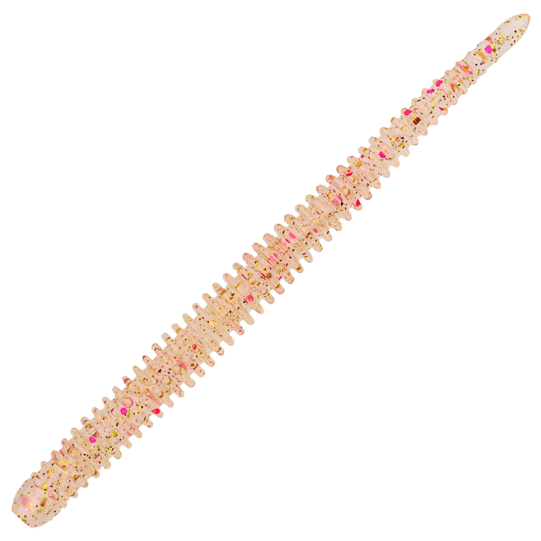 Keitech Easy Shaker Jigi 3.5", väri Champagne Pink: läpikuultava vaalea runko ja vaaleanpunaiset hileet