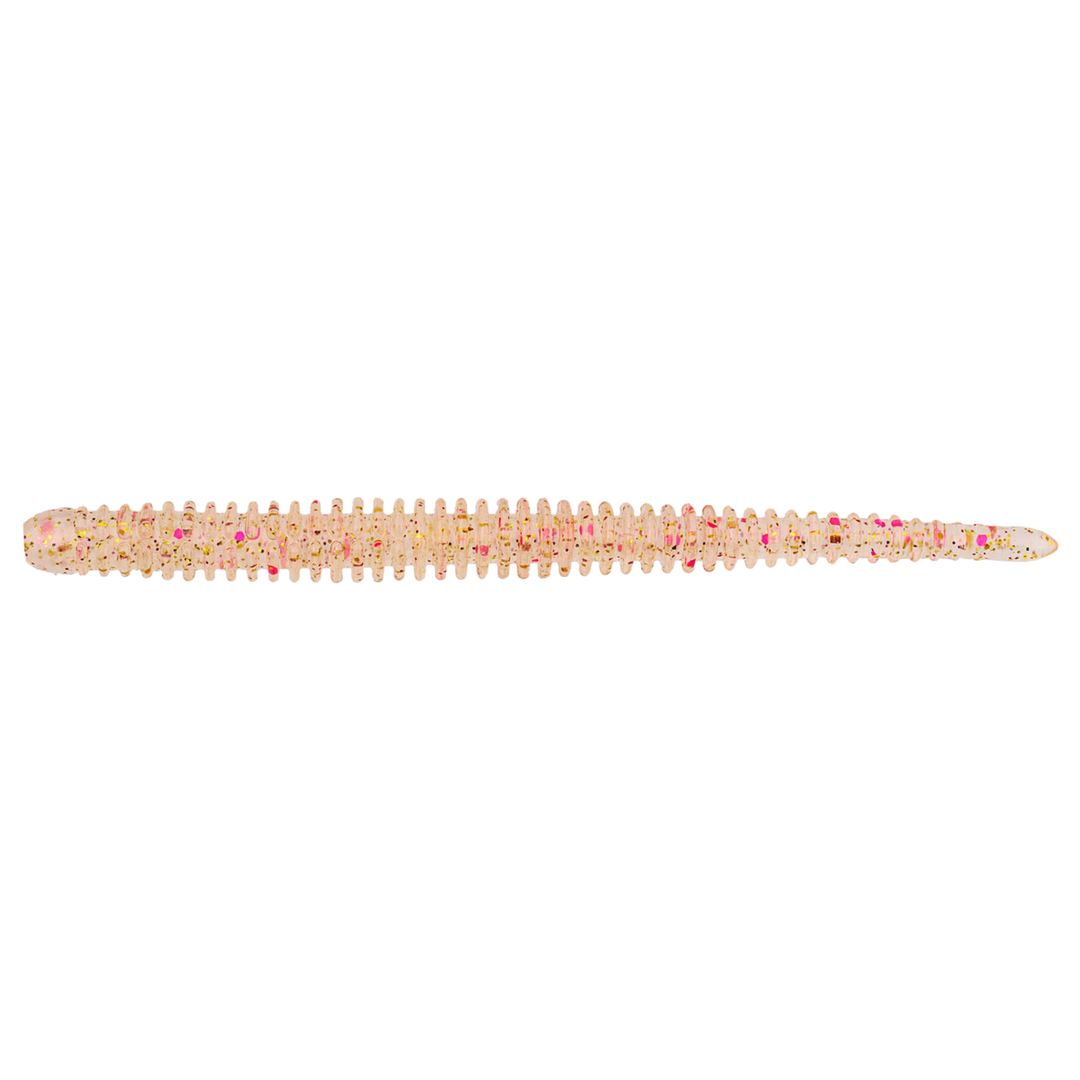Keitech Easy Shaker Jigi 3.5" Champagne Pink sivulta, pää vasemmalla