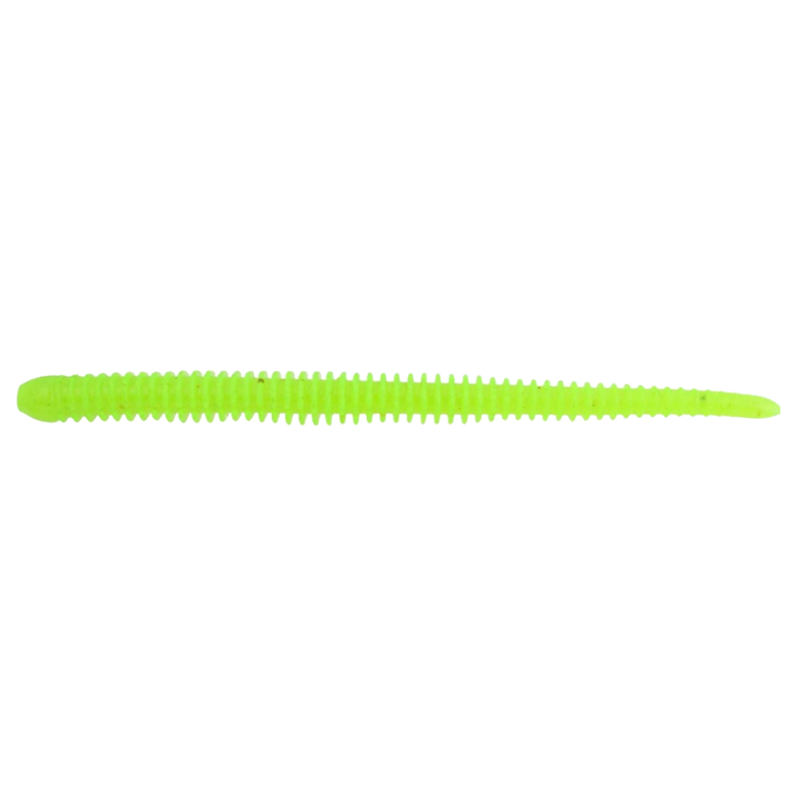 Keitech Easy Shaker Jigi 3.5" Clear Chartreuse Glow sivulta, pää vasemmalla