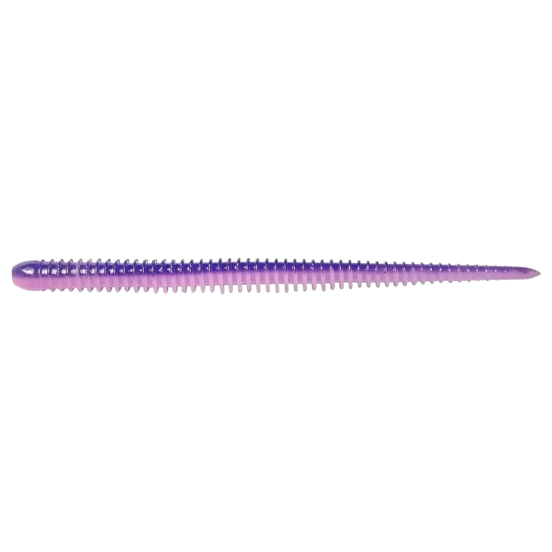 Keitech Easy Shaker Jigi 4.5" Bubblegum Grape sivulta, pää vasemmalla