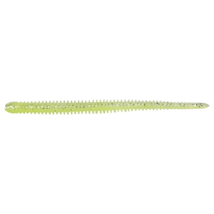 Keitech Easy Shaker Jigi 4.5" Chartreuse Ice sivulta, pää vasemmalla