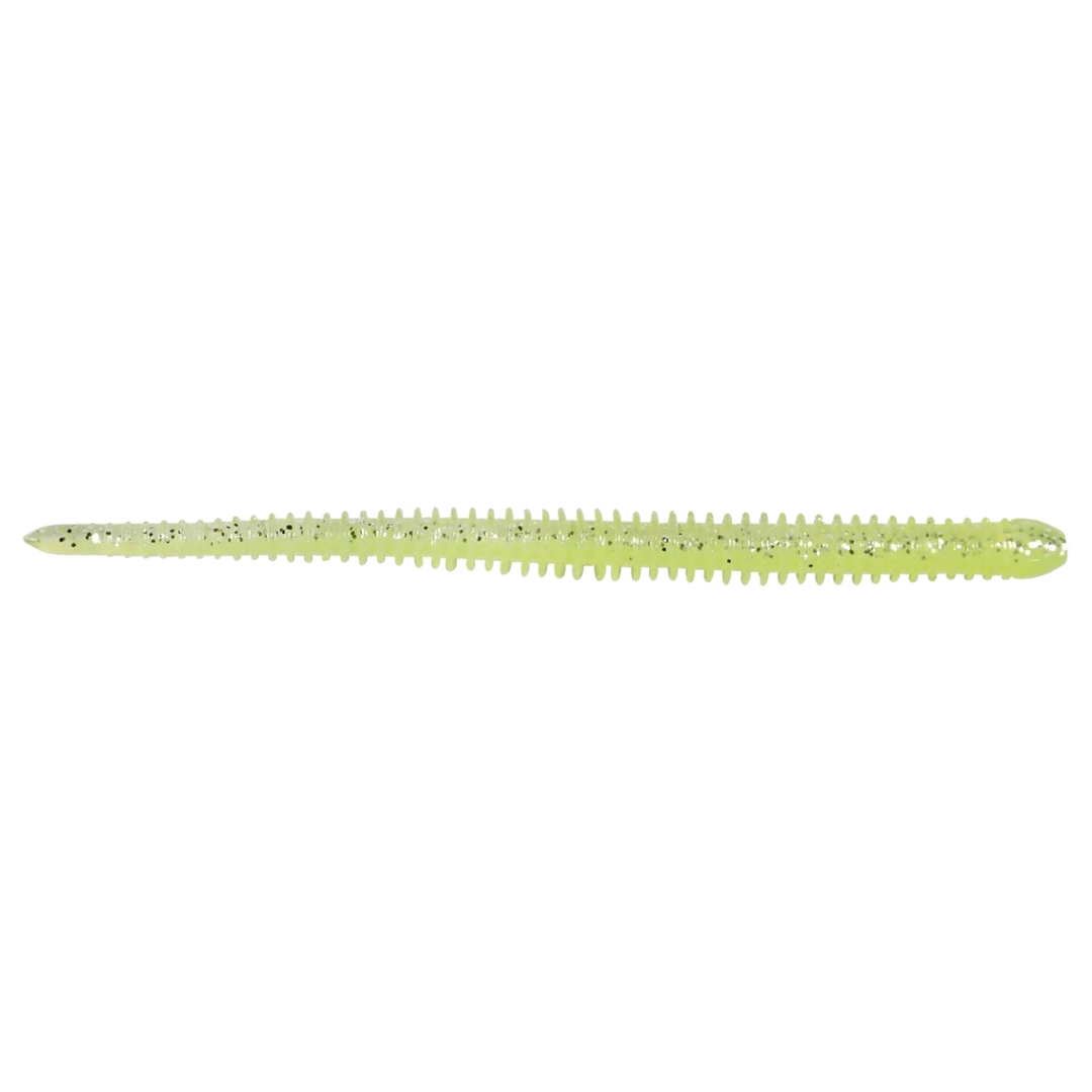 Keitech Easy Shaker Jigi 5.5" Chartreuse Ice sivulta, pää oikealla