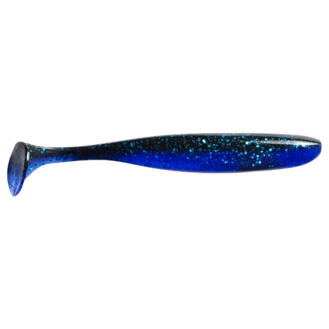 Keitech Easy Shiner Jigi 2" Black Blue sivulta, pää oikealla
