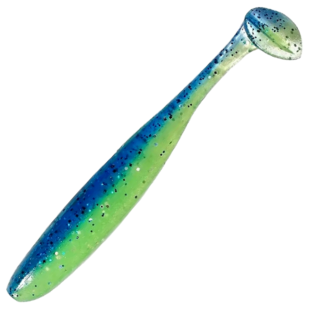 Keitech Easy Shiner Jigi 2", väri Blue X Chart: sininen selkä ja kellanvihreä kylki