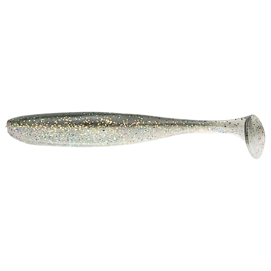 Keitech Easy Shiner Jigi 2" Crystal Shad sivulta, pää vasemmalla