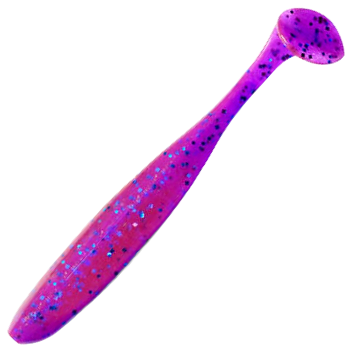 Keitech Easy Shiner Jigi 2", väri Purple Blue Heaven: violetti runko sekä siniset ja mustat pilkut