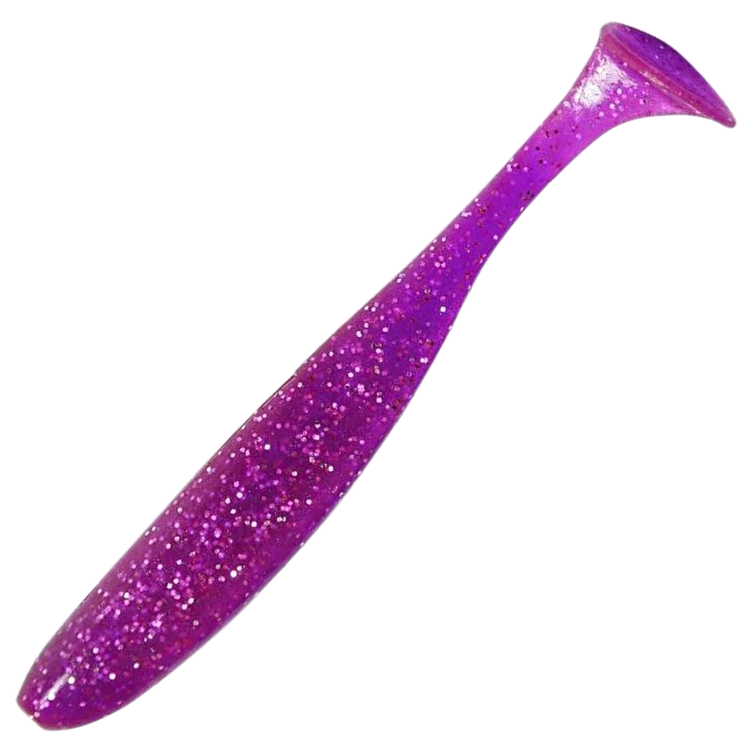 Keitech Easy Shiner Jigi 2", väri Purple Chameleon/Silver FLK: violetti runko ja hopeiset hileet
