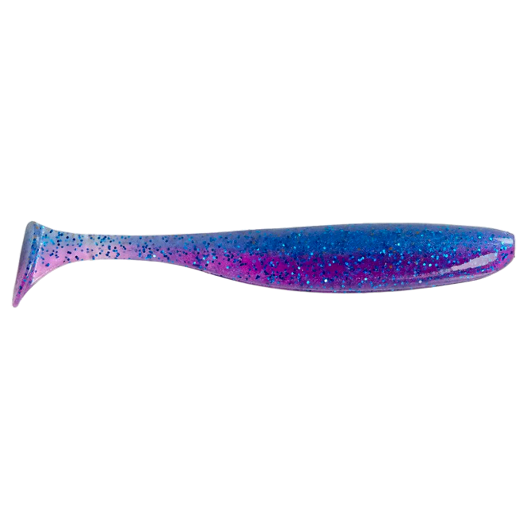 Keitech Easy Shiner Jigi 3" Clear Morning Dawn Blue FLK sivulta, pää oikealla