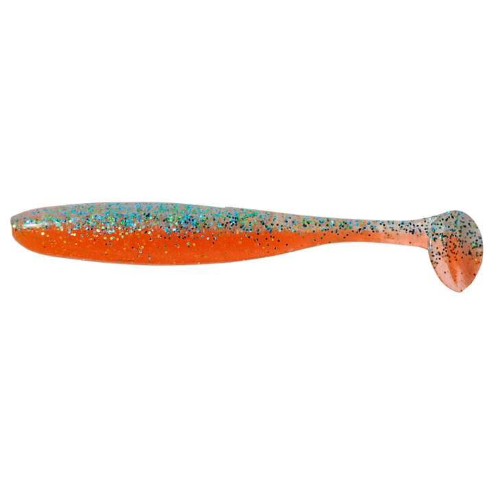 Keitech Easy Shiner Jigi 3" Clear Orange sivulta, pää vasemmalla
