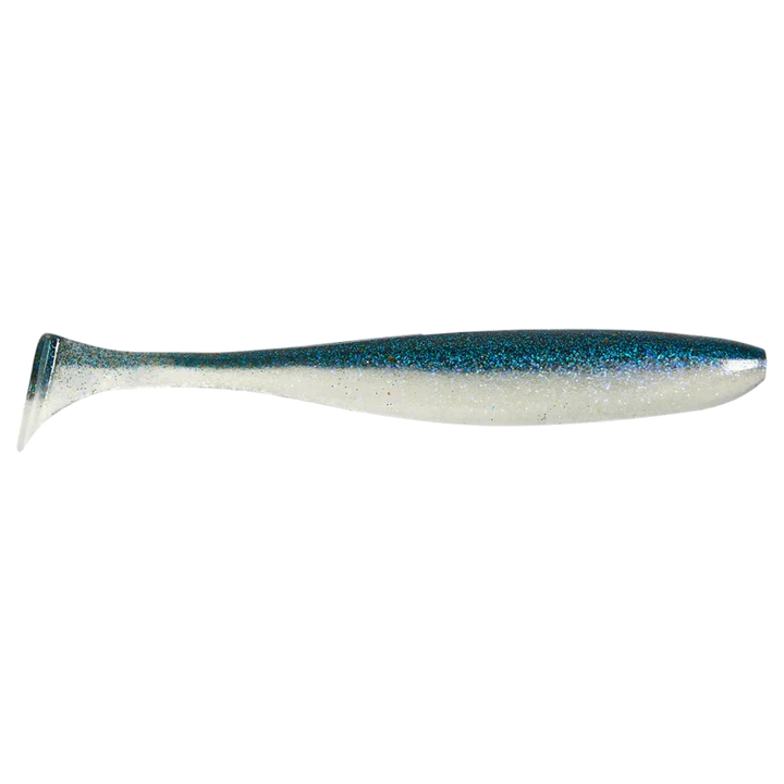 Keitech Easy Shiner Jigi 3" Electric Silver Shiner sivulta, pää oikealla
