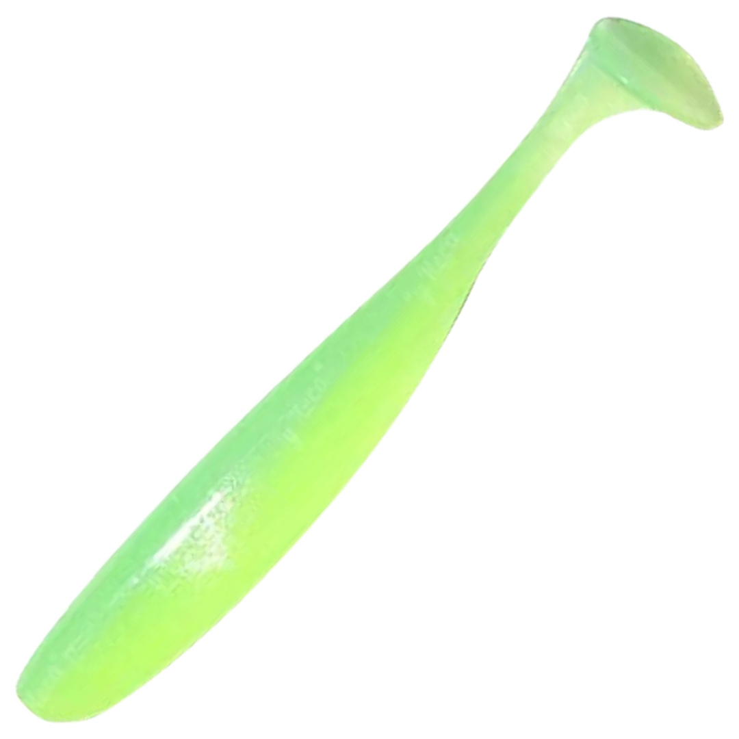 Keitech Easy Shiner Jigi 3", väri Lime Chartreuse Glow: vaalea limenvihreä runko