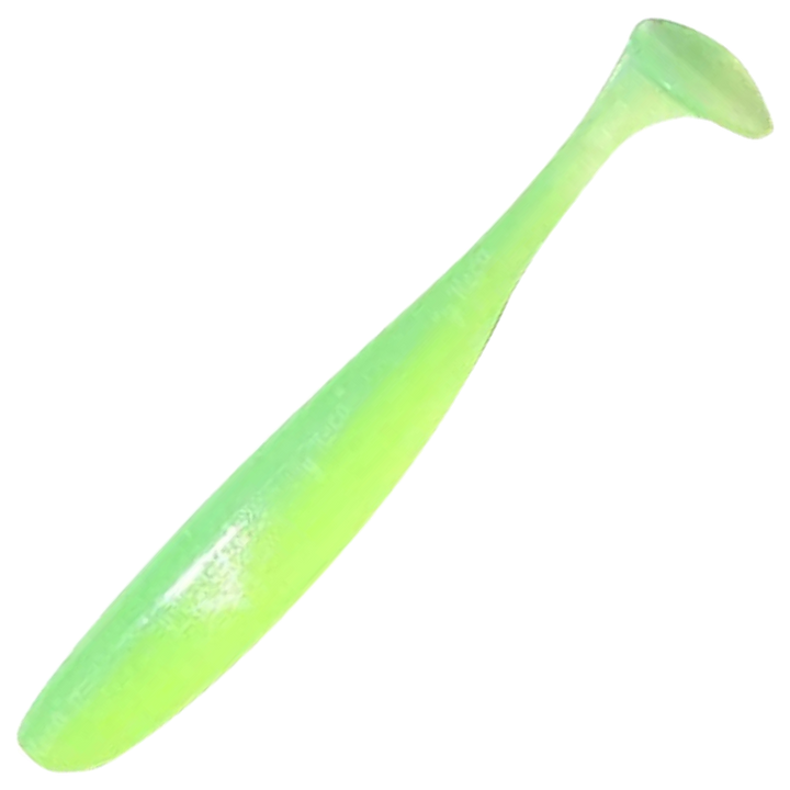Keitech Easy Shiner Jigi 3", väri Lime Chartreuse Glow: vaalea limenvihreä runko
