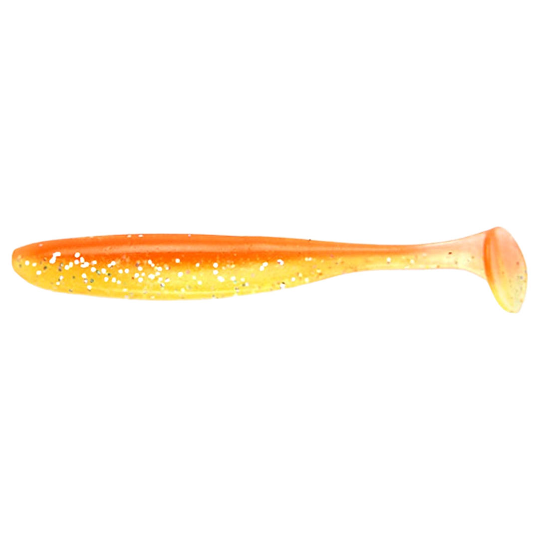 Keitech Easy Shiner Jigi 3" Orange Rainbow sivulta, pää vasemmalla
