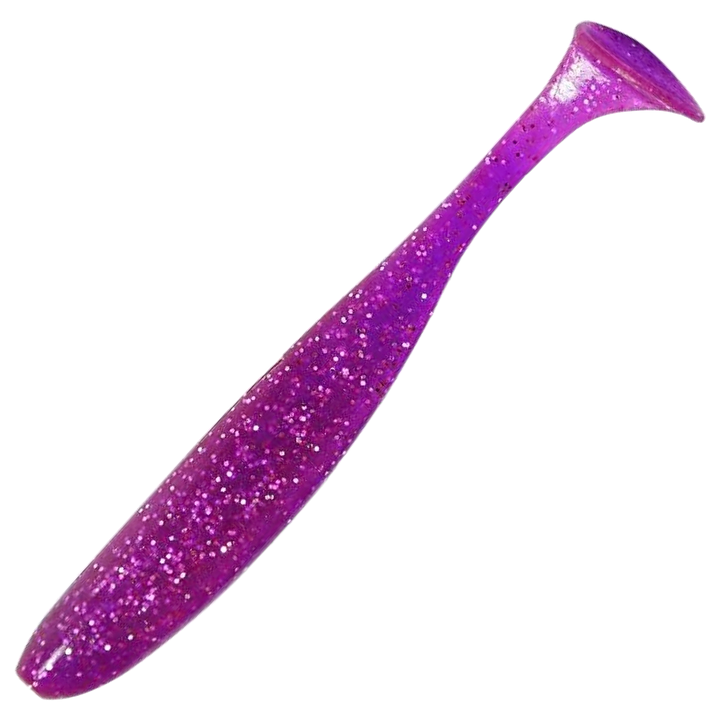 Keitech Easy Shiner Jigi 3", väri Purple Chameleon/Silver FLK: violetti runko ja hopeiset hileet