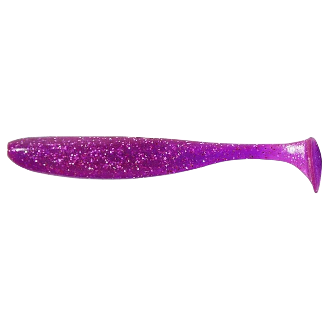 Keitech Easy Shiner Jigi 3" Purple Chameleon/Silver FLK sivulta, pää vasemmalla