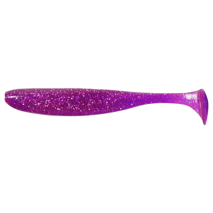 Keitech Easy Shiner Jigi 3" Purple Chameleon/Silver FLK sivulta, pää vasemmalla