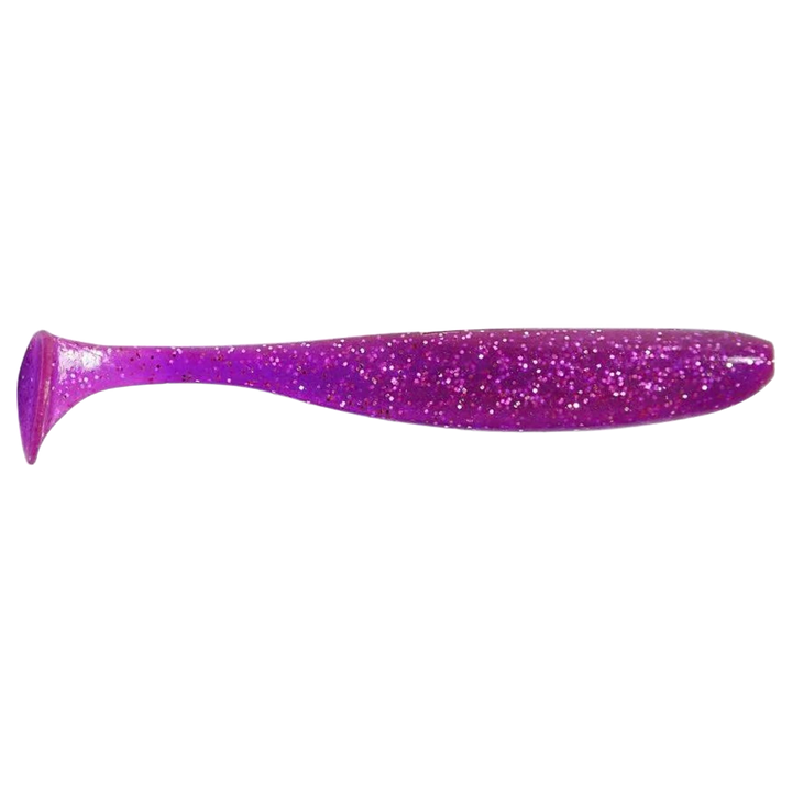 Keitech Easy Shiner Jigi 3" Purple Chameleon/Silver FLK sivulta, pää oikealla