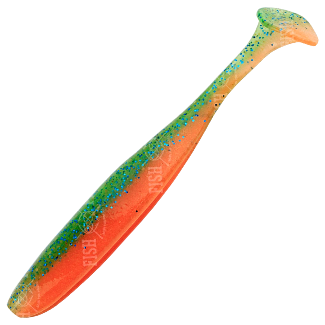Keitech Easy Shiner Jigi 3", väri Rotten Carrot: vihreä selkä ja oranssi vatsa