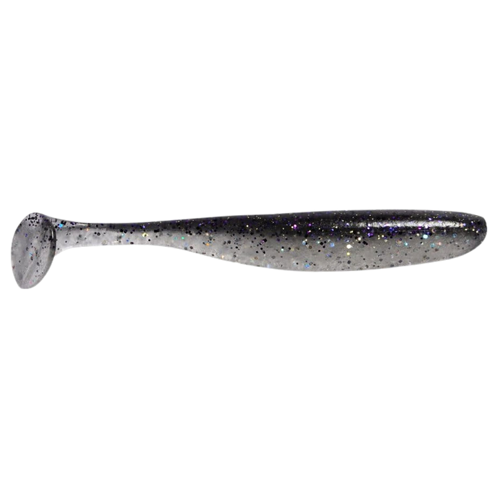 Keitech Easy Shiner Jigi 3" Smoke Shiner sivulta, pää oikealla