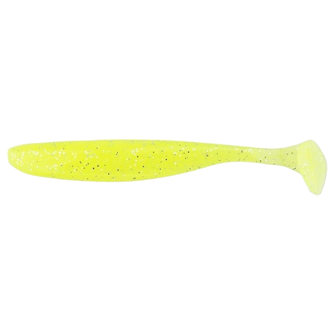 Keitech Easy Shiner Jigi 3" Toxic Chart sivulta, pää vasemmalla