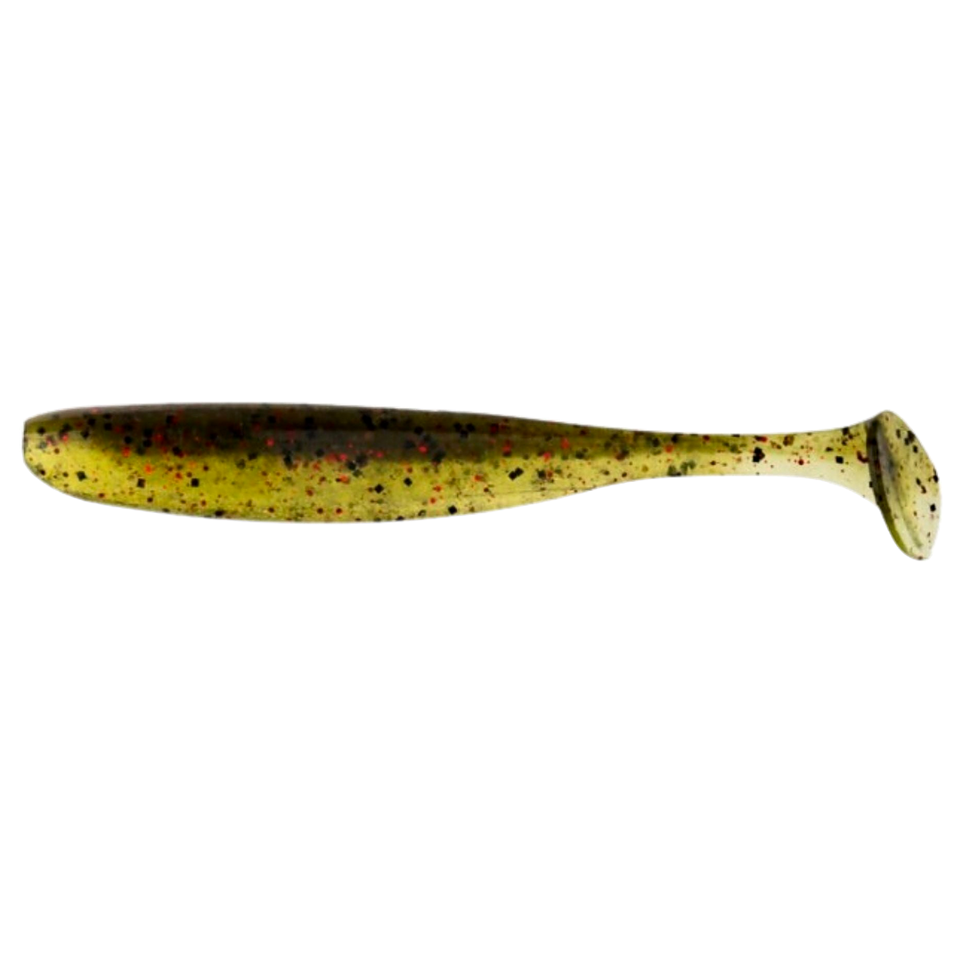 Keitech Easy Shiner Jigi 3" Watermelon PP Red sivulta, pää vasemmalla