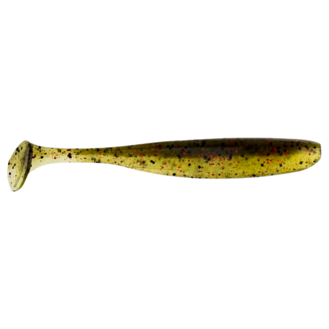 Keitech Easy Shiner Jigi 3" Watermelon PP Red sivulta, pää oikealla