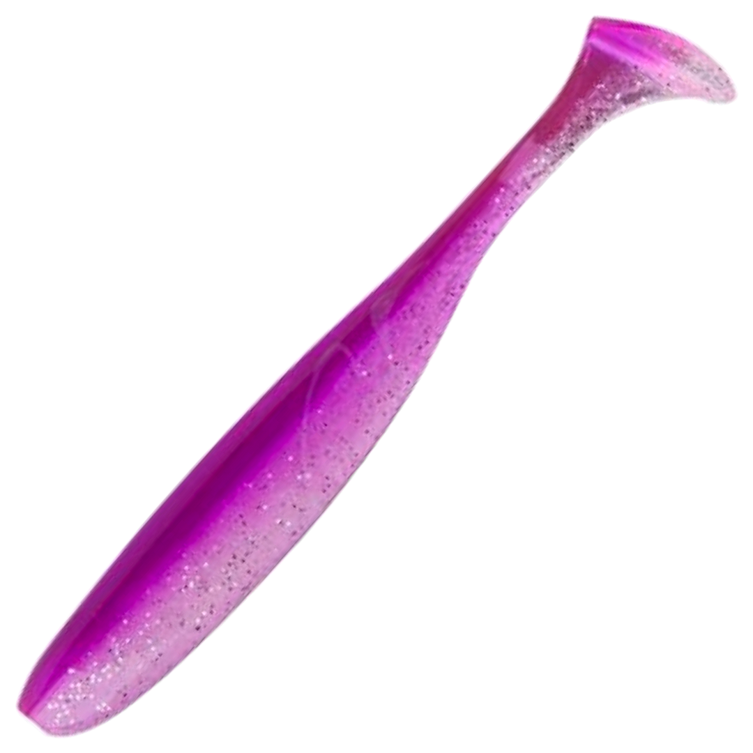 Keitech Easy Shiner Jigi 3.5", väri Glamorous Pink: pinkki runko ja violetti selkä