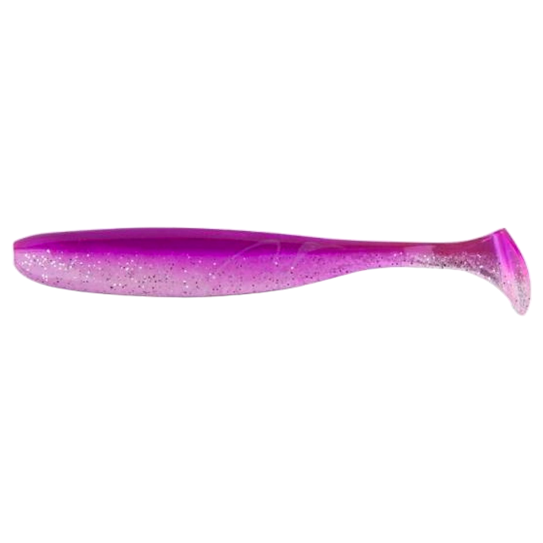 Keitech Easy Shiner Jigi 3.5" Glamorous Pink sivulta, pää vasemmalla