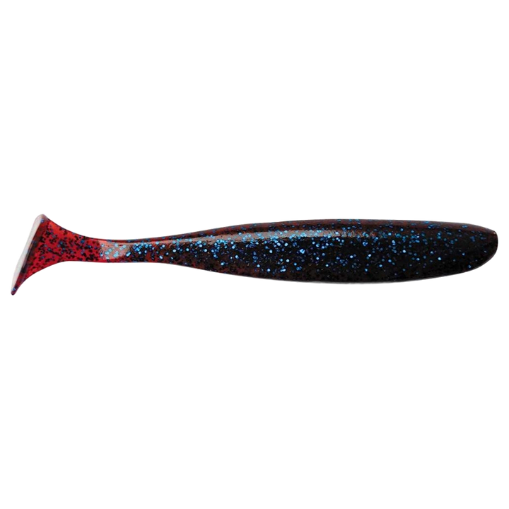 Keitech Easy Shiner Jigi 3.5" Grape sivulta, pää oikealla