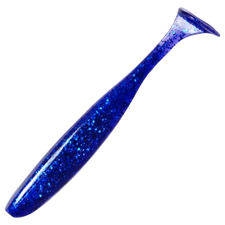 Keitech Easy Shiner Jigi 3.5", väri Midnight Blue: tummansininen runko ja siniset hileet