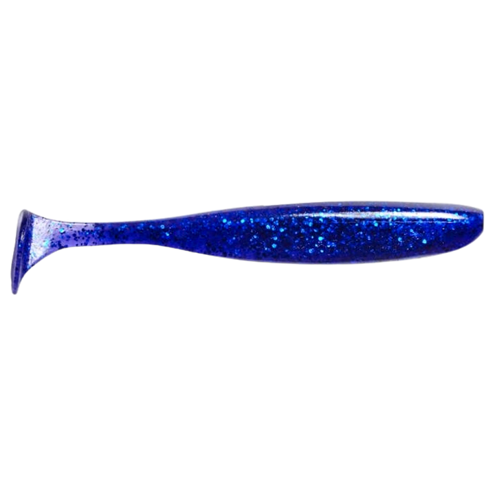Keitech Easy Shiner Jigi 3.5" Midnight Blue sivulta, pää oikealla