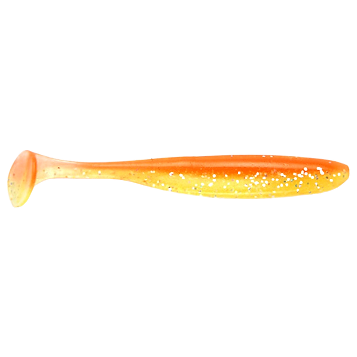 Keitech Easy Shiner Jigi 3.5" Orange Rainbow sivulta, pää oikealla