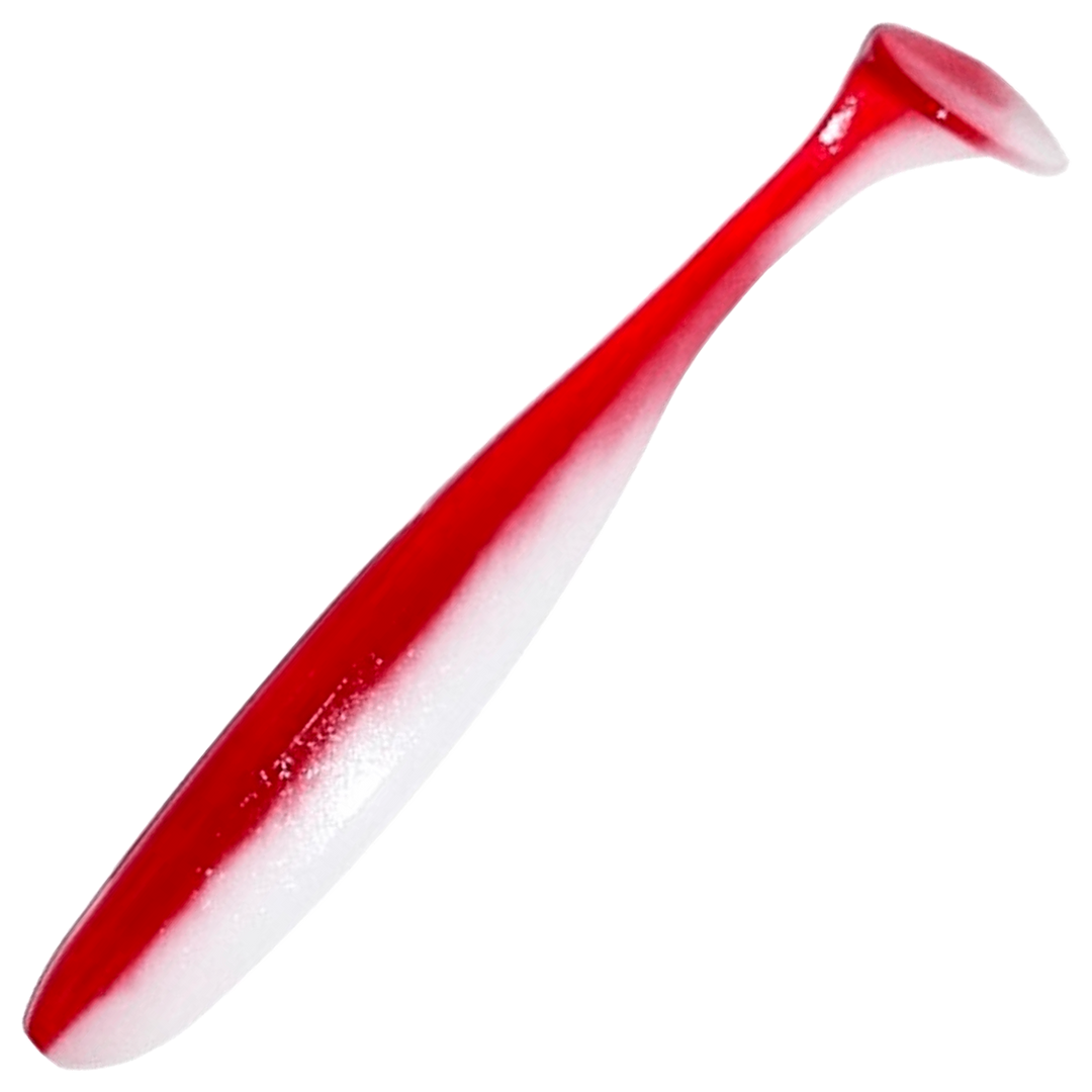 Keitech Easy Shiner Jigi 4.5", väri Bloody Ice: punainen selkä ja valkoinen vatsa