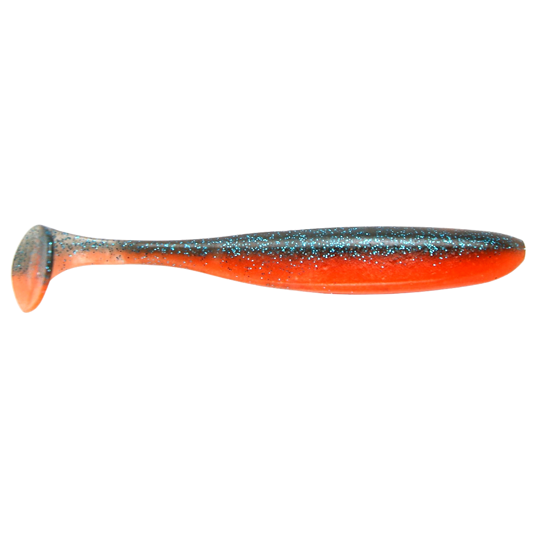 Keitech Easy Shiner Jigi 4.5" Blue Watermelon sivulta, pää oikealla