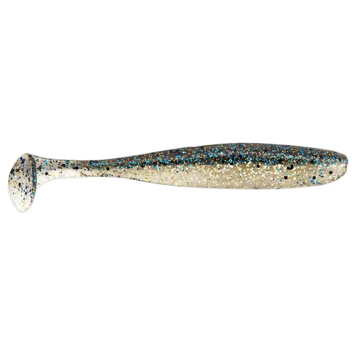 Keitech Easy Shiner Jigi 4.5" Bluegill Flash sivulta, pää oikealla