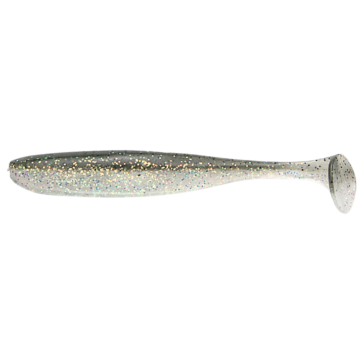 Keitech Easy Shiner Jigi 4.5" Crystal Shad sivulta, pää vasemmalla