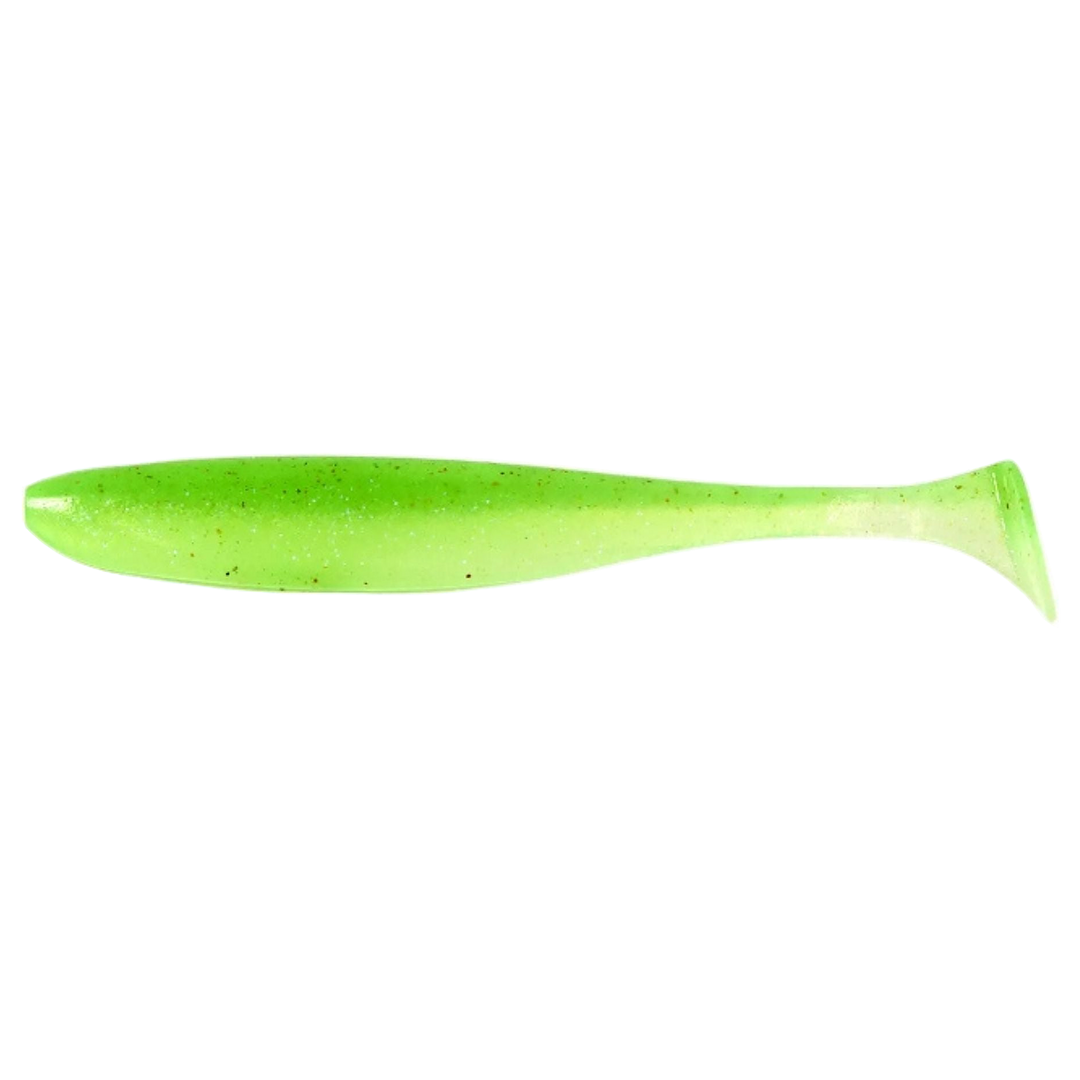 Keitech Easy Shiner Jigi 4.5" Electric Chart Shad sivulta, pää vasemmalla