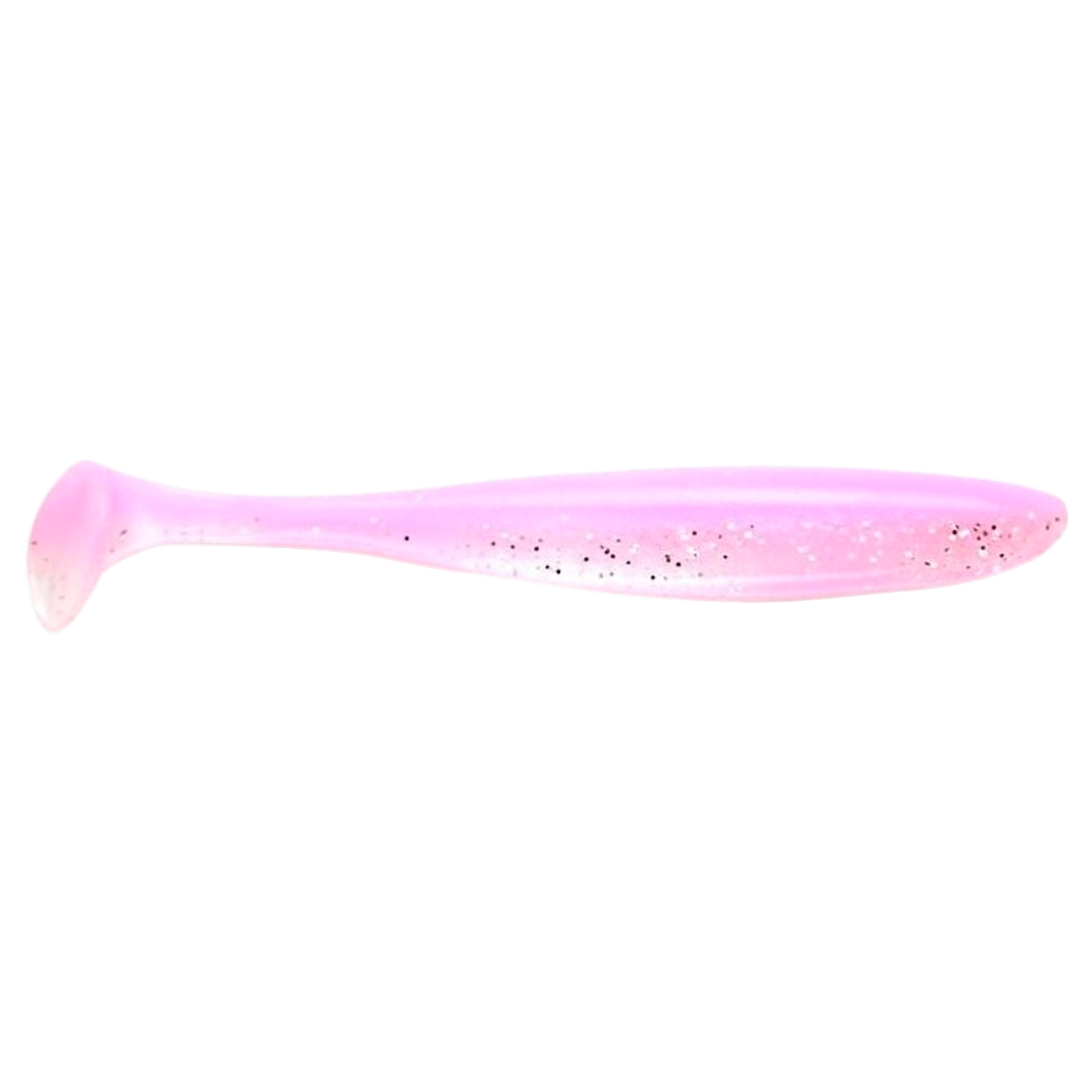 Keitech Easy Shiner Jigi 4.5" Lilac Ice sivulta, pää oikealla