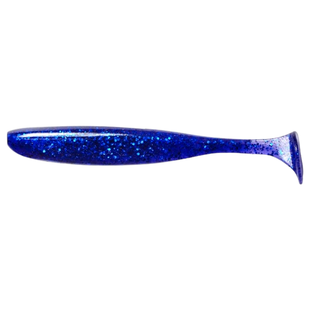 Keitech Easy Shiner Jigi 4.5" Midnight Blue sivulta, pää vasemmalla
