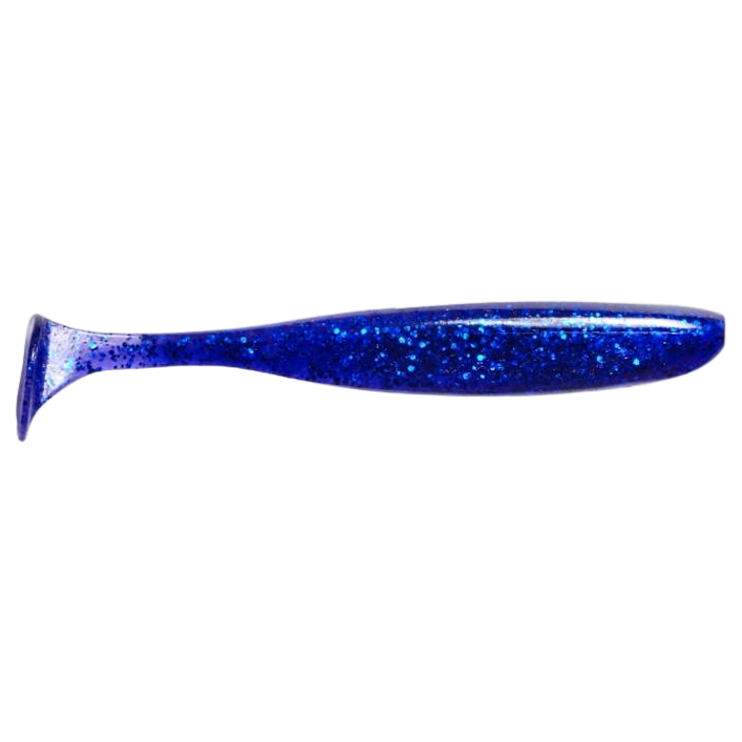 Keitech Easy Shiner Jigi 4.5" Midnight Blue sivulta, pää oikealla
