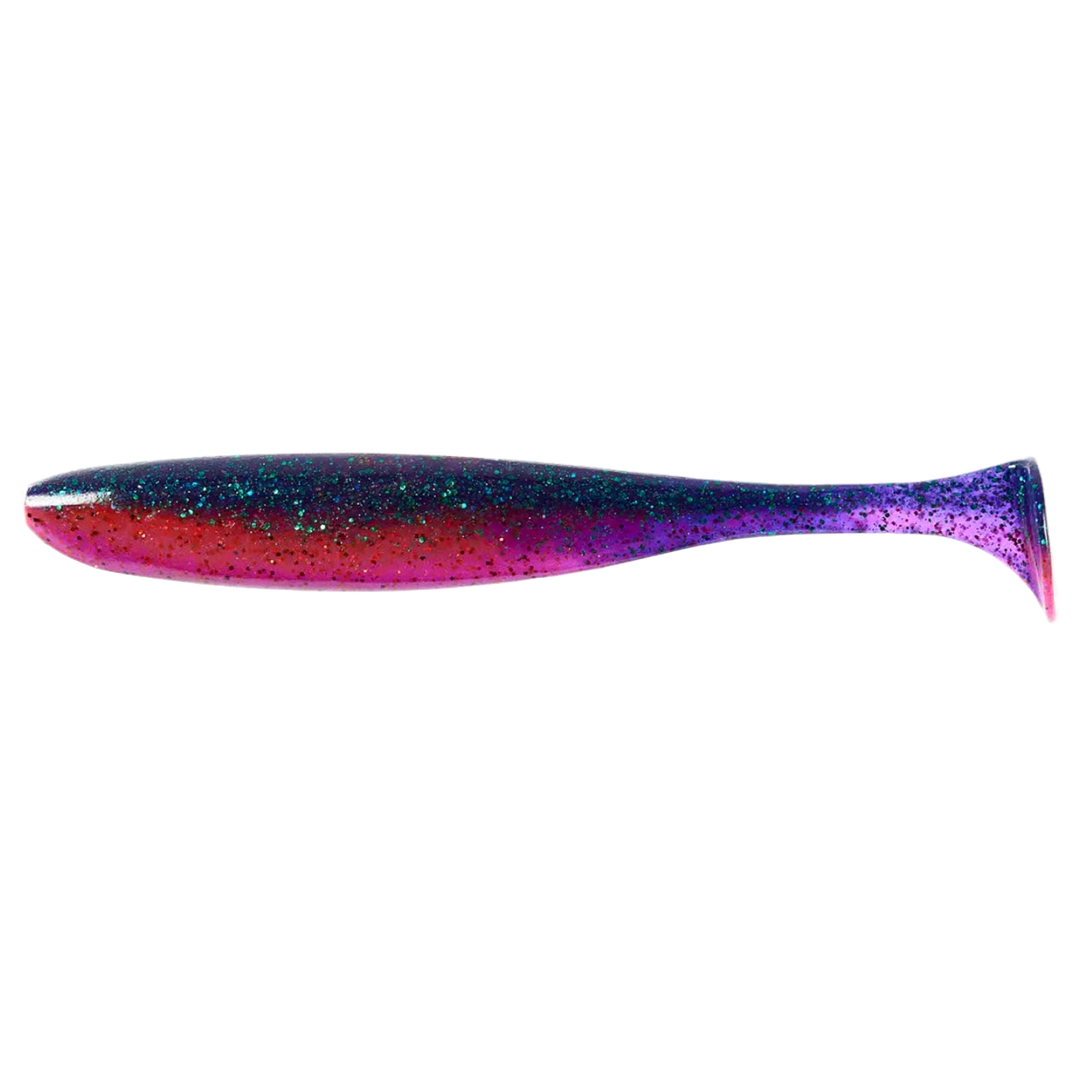Keitech Easy Shiner Jigi 4.5" Mystic June Bug sivulta, pää vasemmalla